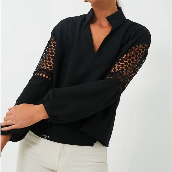 Black Eyelet Jane Blouse - Picture 2 of 10